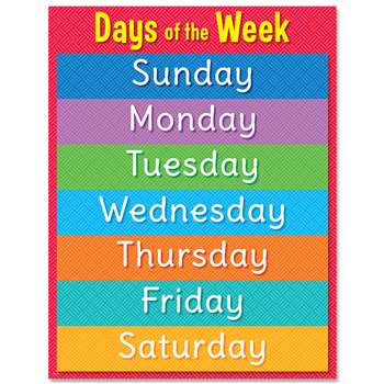 days week chart classroom teaching press creative charts 6ct calendar calendars preschool learning michaels