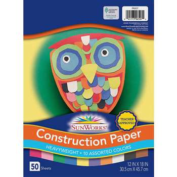 CONSTRUCTION PAPER SHEET PACKS 12X18 COLORS 6535
